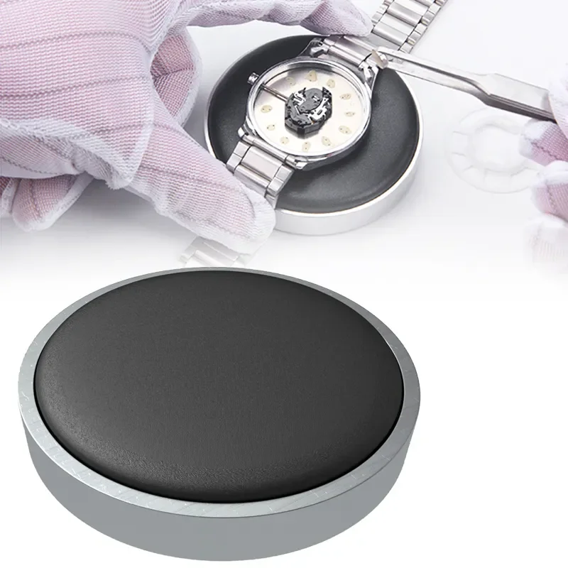 Watchmaker Tools Movement Casing Cushion Pad Metal Leather Protecting Holder Watch Part Change Battery Watch Repair Tool