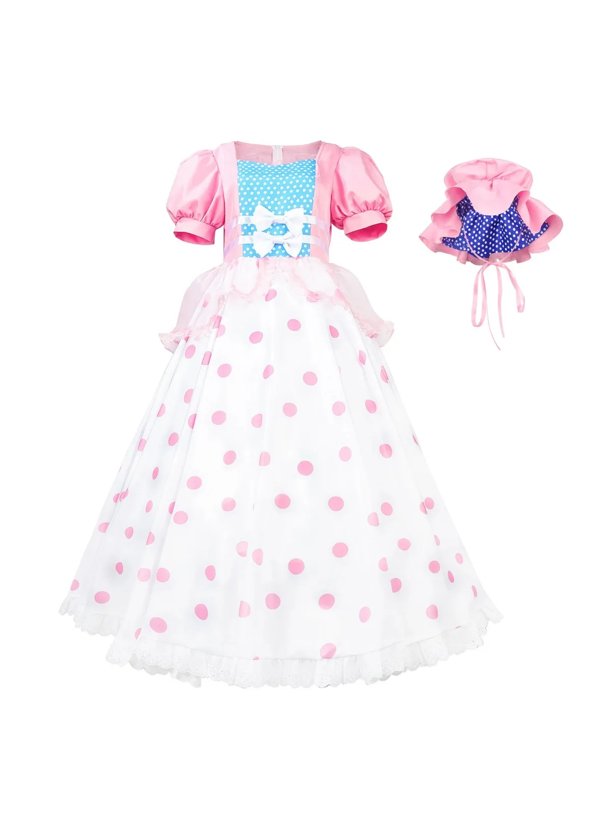 Anime Bo Peep Cosplay Kostuum Vrouwen Meisjes Jurk Outfits met Hoed Halloween Carnaval Party Vermomming Pak - afbeelding 2