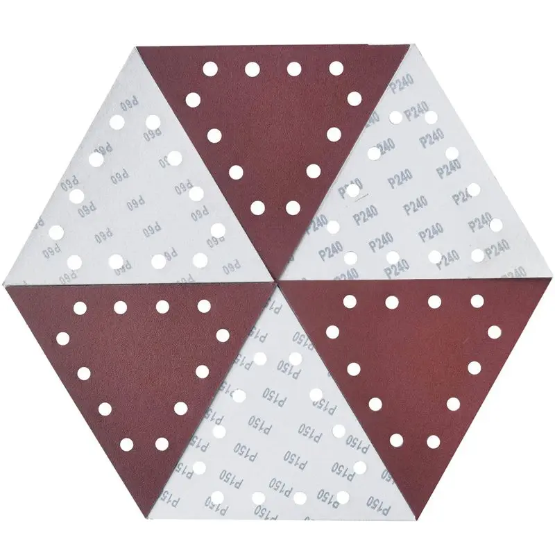A013 30Pieces Of 11-1/4In Hook and Loop Triangle Sandpaper for Drywall Sander - 5 Pieces Each 60 80 100 120 150 240 Sandpaper