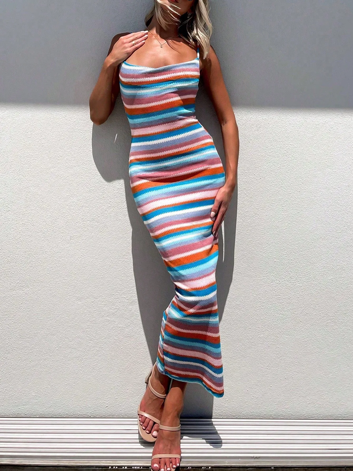 2025 ผู้หญิงลายถักชุด Cami-แขนกุด Boho กระโปรงยาวสําหรับฤดูร้อน/ปาร์ตี้/อีสเตอร์/ชายหาด/วันหยุด