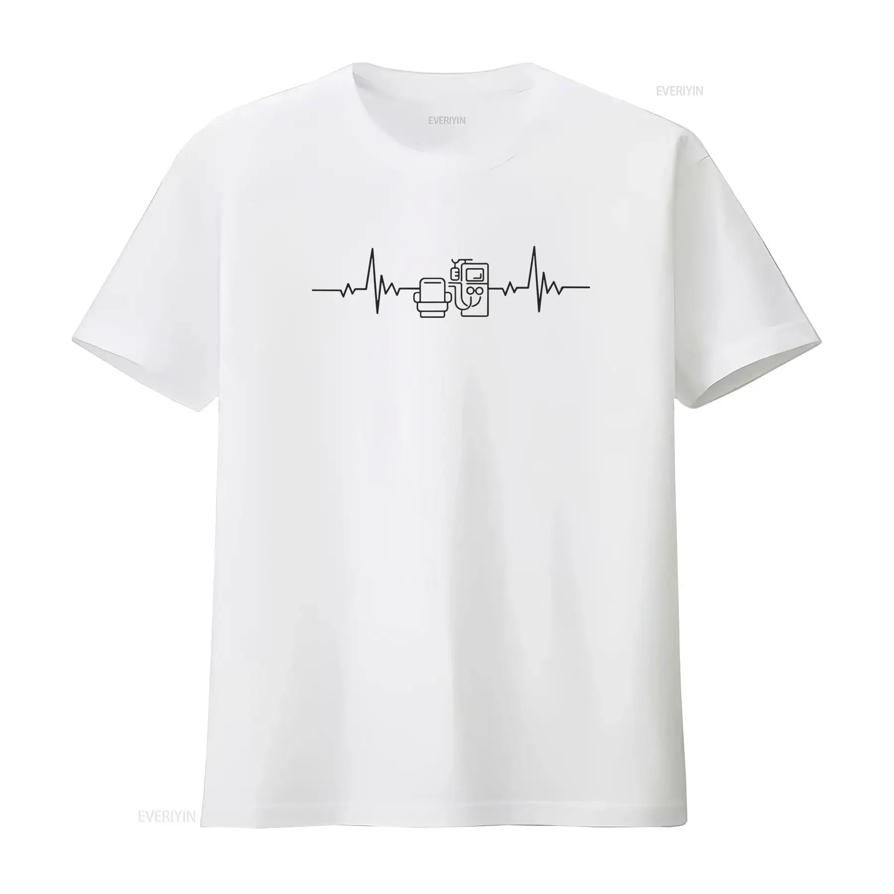 Camiseta de Diálisis para Pacientes de Hemodiálisis y Trasplante Renal, Estilo Vintage, Lavada, Elegante, Casual, Transpirable, Suave y Elástica
