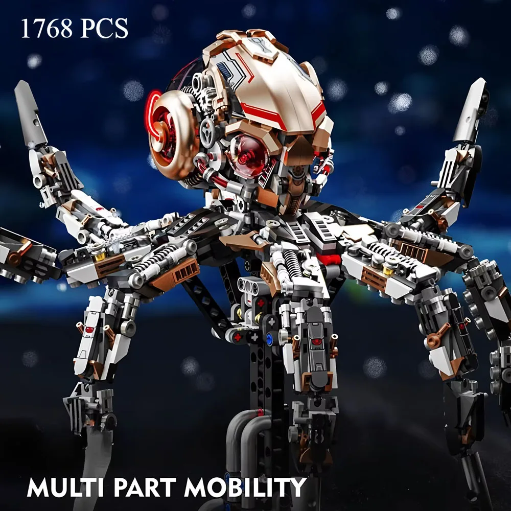 

MOC new produc octopus building block model children mechanical science building block educational toy birthday gift 1768 pcs