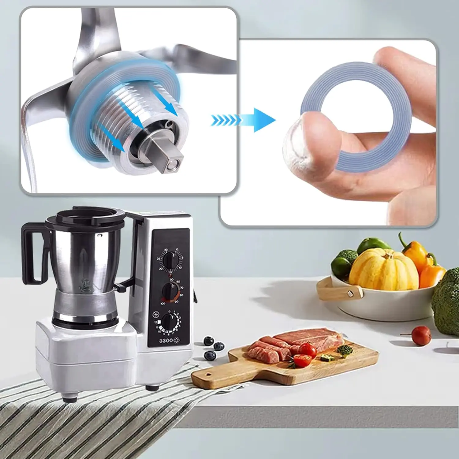 Aço inoxidável Blender Blade Substituição, Food Grade, Juicer Blades para Thermomix 3300