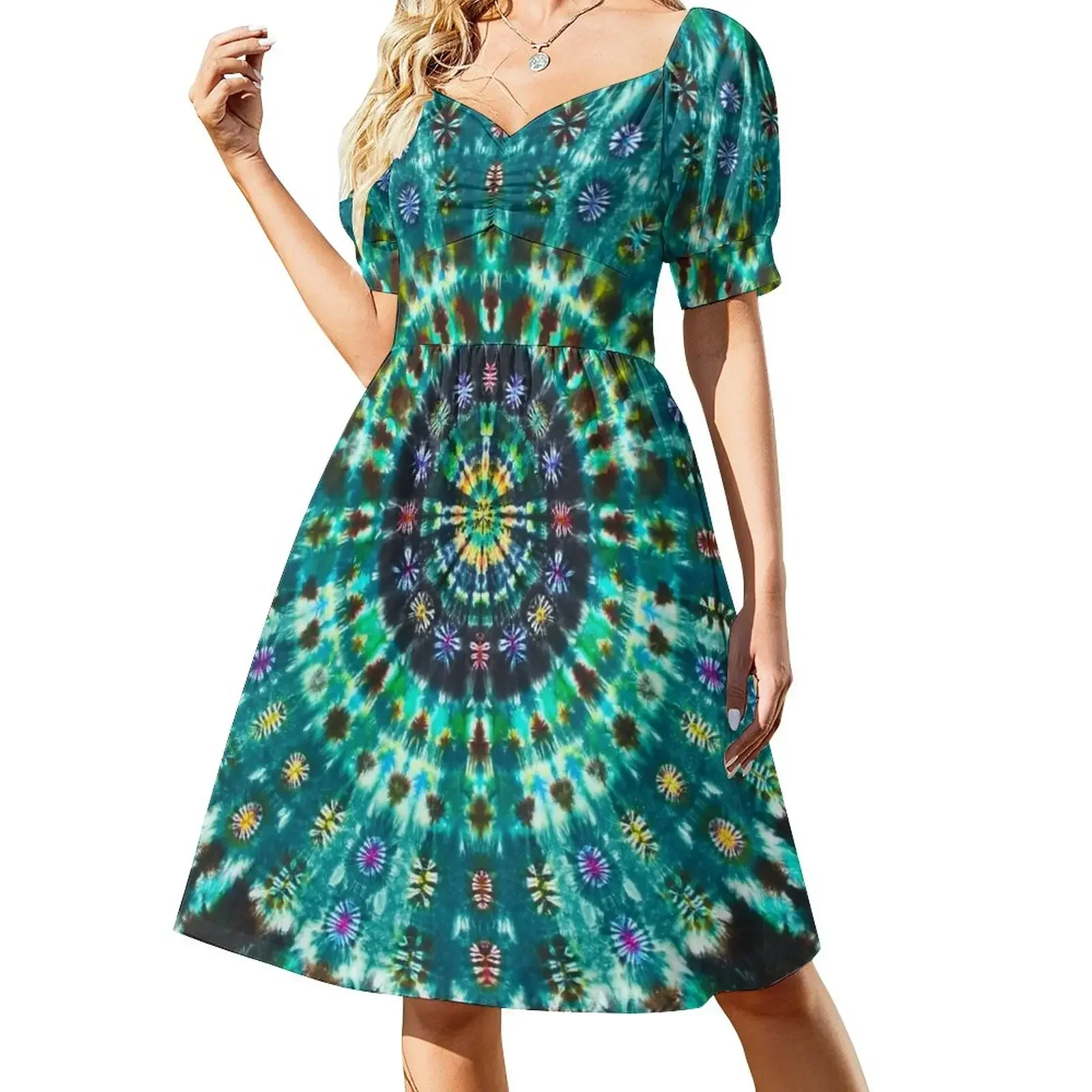 

Retro 60's Hippie Tie Dye Sleeveless Dress party dresses woman luxury evening dress woman for wedding birthday dress