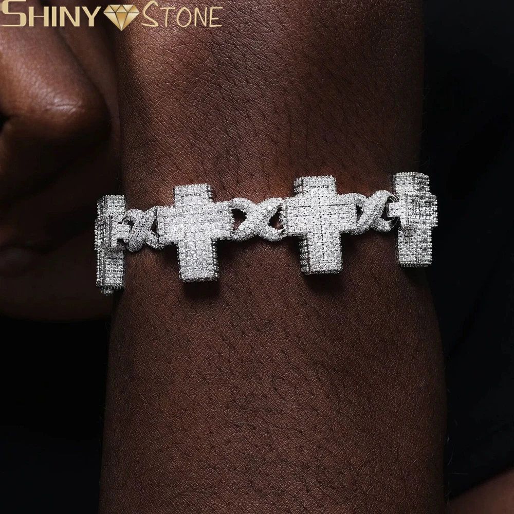 

НОВЫЙ теннисный браслет с бесконечным крестом и цирконием Cubic CZ для мужчин и женщин
