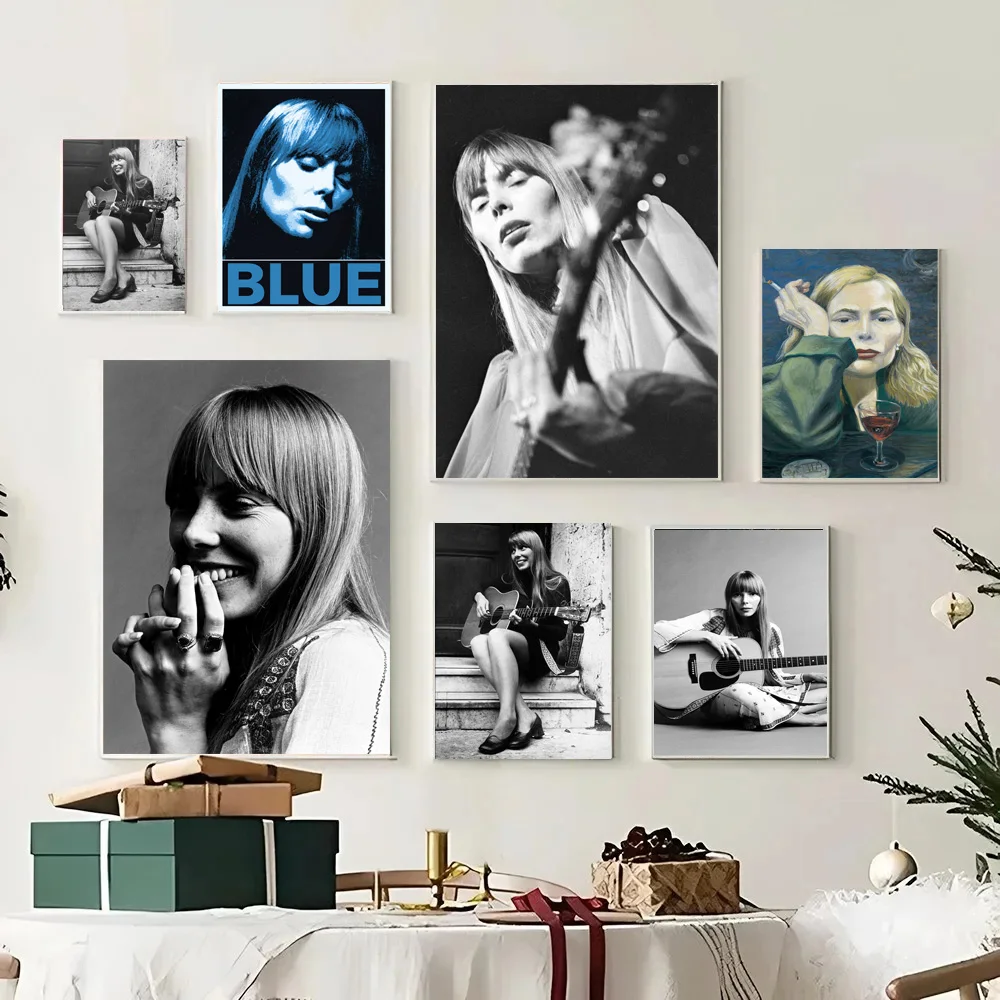 

Poster Prints J-Joni MMitchell Singer Music Star Blue, Album Cover Wall Art Picture Canvas Painting Home Room Decor Bar Gifts