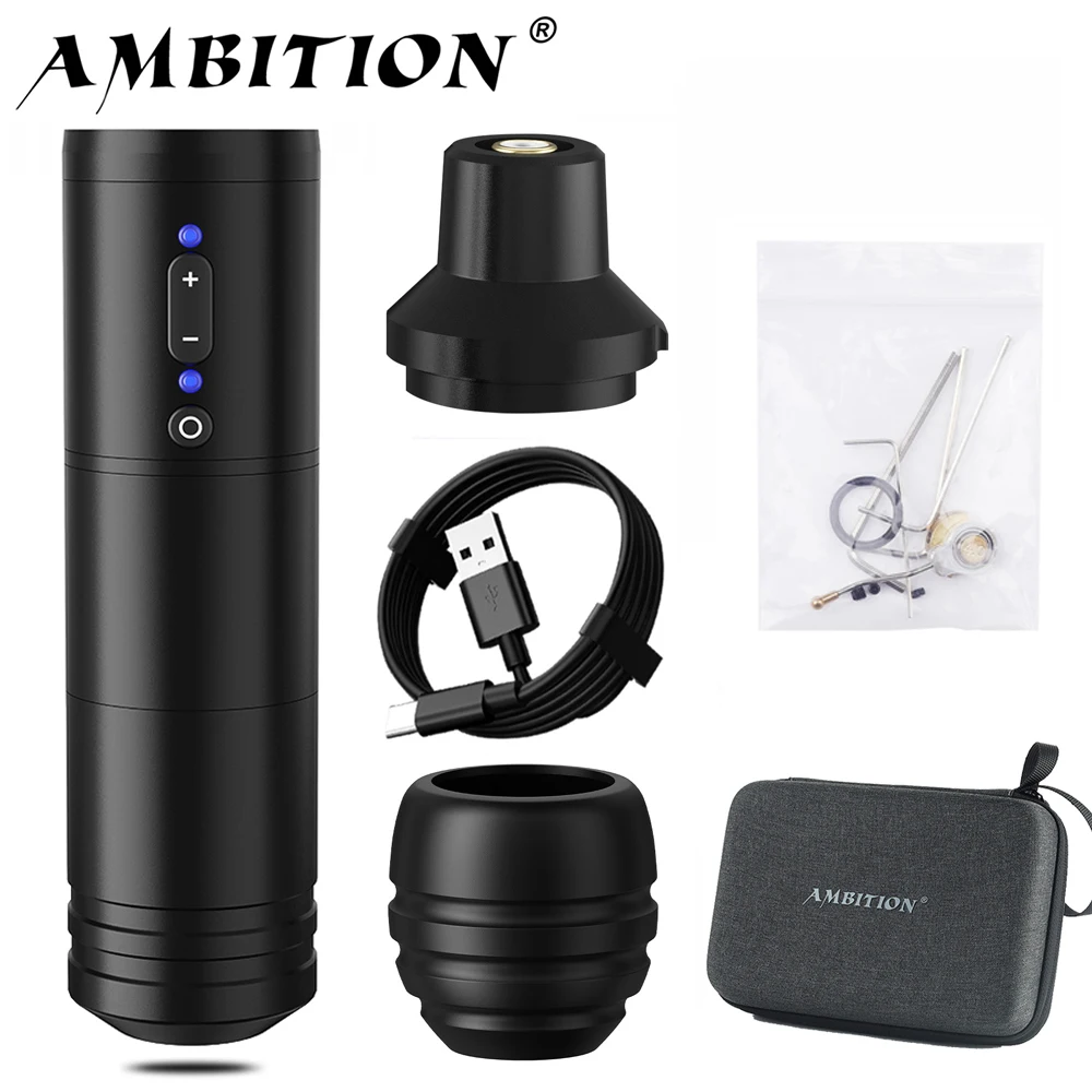 Ambition Ninja 2.0 Wireless Tattoo Machine Stroke 4.0mm Professional Coreless Motor Tattoo Pen 2400mAh High Capacity Battery Pen