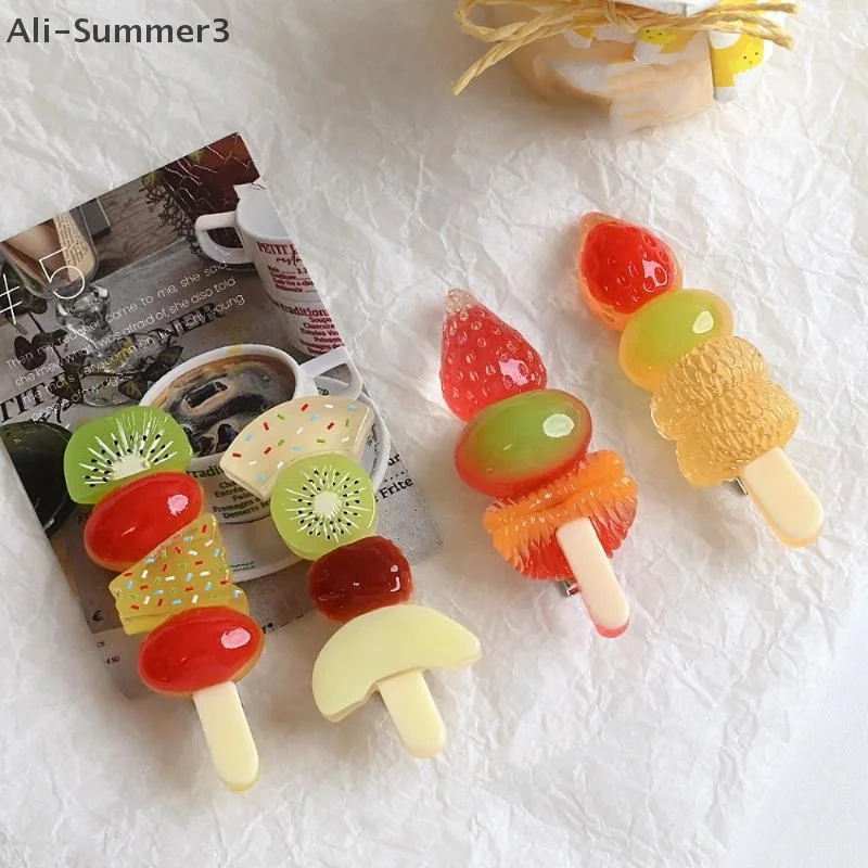 Simulator Obst Süßigkeiten kandierte Haws Haarnadel lustige Festival kreative personalisierte Kopfbedeckung Seite Clip Kinder Haarschmuck