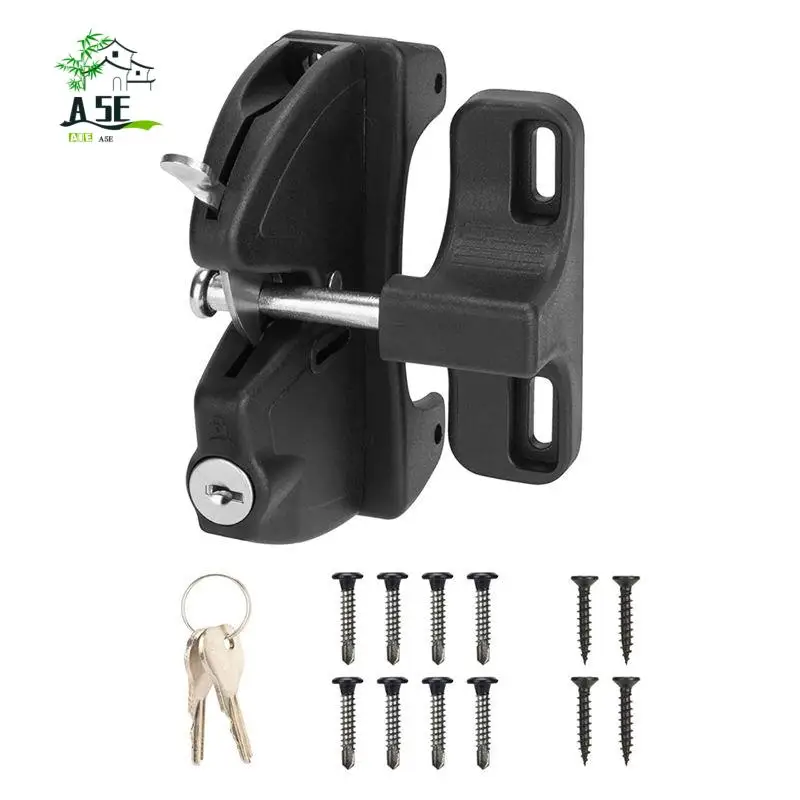 

A05E-Key Lockable 2 Sided Gate Latch Key,Self Locking Gate Latch Gate Fence Lock For Outdoor Gates,Locking Gate Door Lock