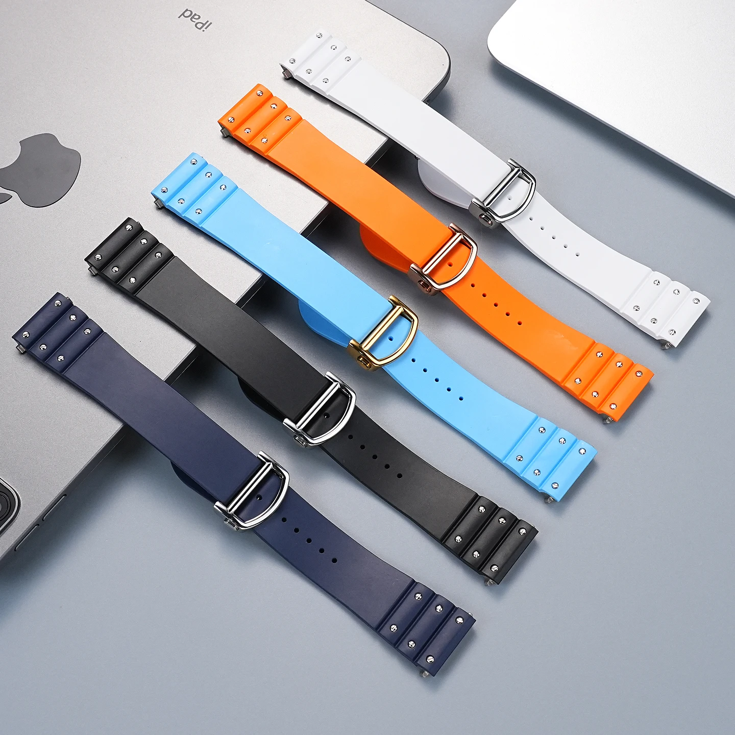 High quality FMK sports waterproof strap for Cardy Santos quick release rubber strap SANTOS Santos special tape 1904 men 21mm