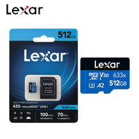 Lexar MicroSD Card A2 U3 64GB 128GB 256GB 512GB High Speed 100MB/s Memory Card Class10 633x Flash SDXC TF Card for Phone Tablet
