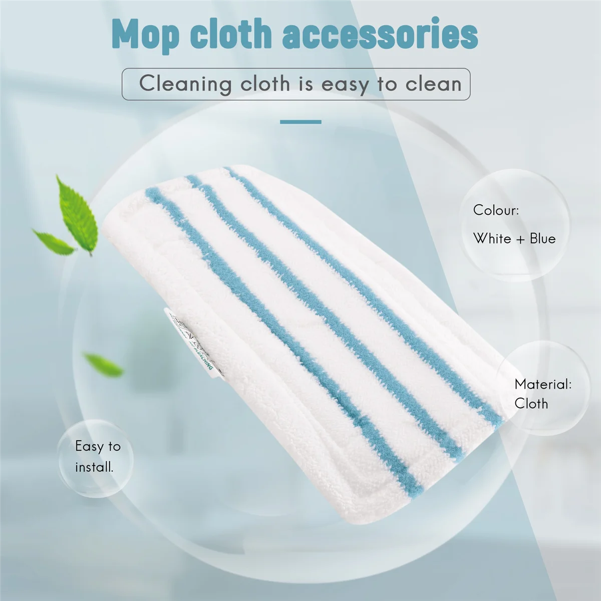 Pack of 5 Washable Microfiber Pads for Steam Mop Replacement Cover Compatible with FSM1616, FSM1630