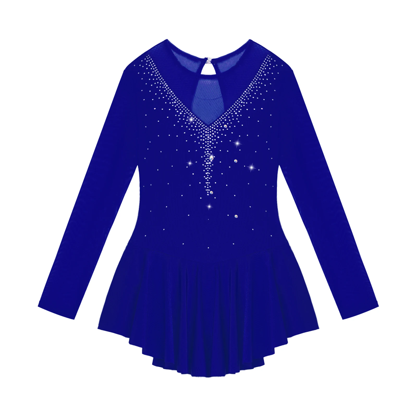 Kids Girls Rhythmic Gymnastics Ballet Lyrical Dance Costumes Shiny Rhinestone Artistic Figure Ice Skating Dress Tight Clothing