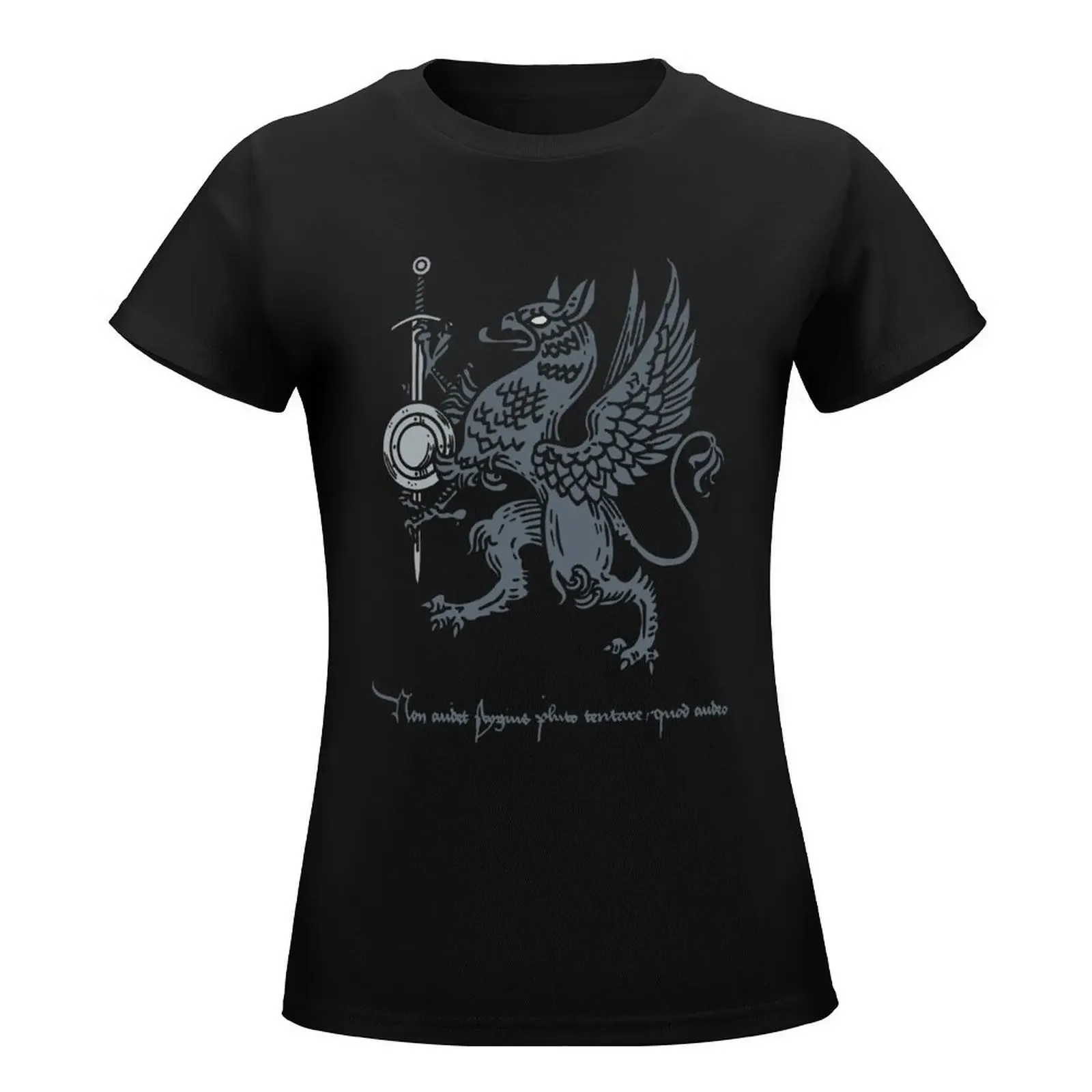 Griffin with Sword and Buckler T-Shirt summer tops tops tees kawaii clothes t-shirts for Women graphic tees