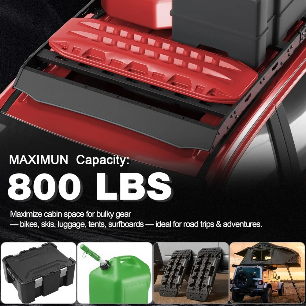 حاملات البضائع لسلة حامل السقف شديدة التحمل لـ 2010-2024 5th Gen Toyota 4Runner حلول تخزين الأمتعة فوقية