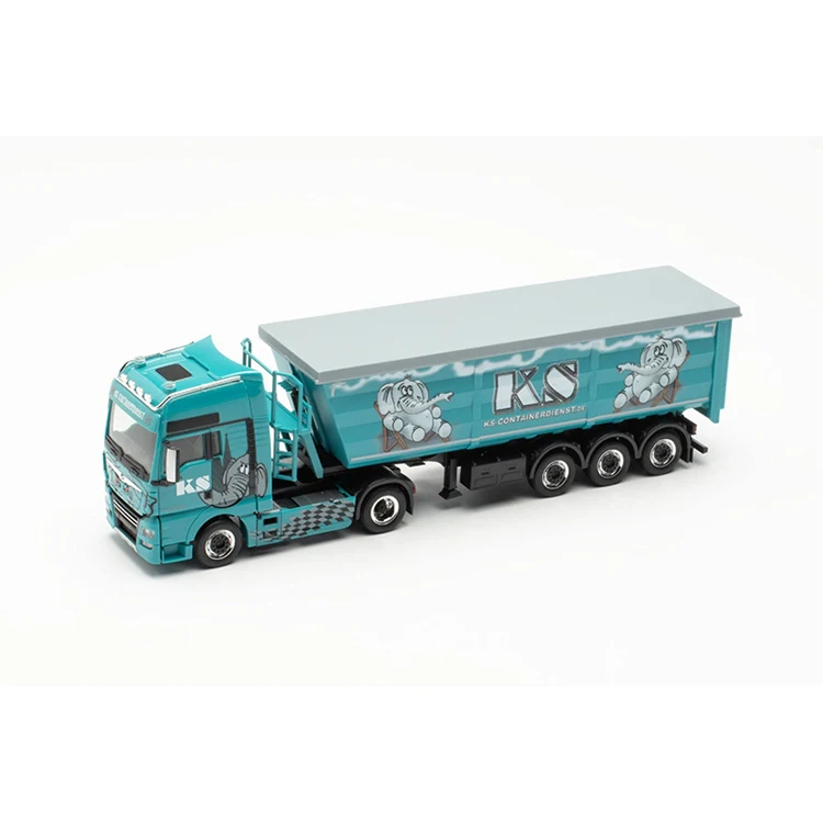 1:87 Scale Plastics Herpa MAN TGX XXL Euro 6 Semi Trailer Dump Truck KS Model Classics Adult Toys Gifts Souvenir Static Display