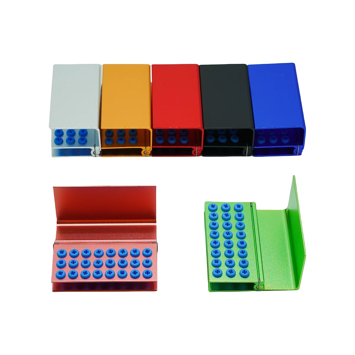 

1PC 24 Holes Dental Bur Holder Block Station Sterilizer Case Endo File Burs Disinfection Box Organizer for High/Low Speed