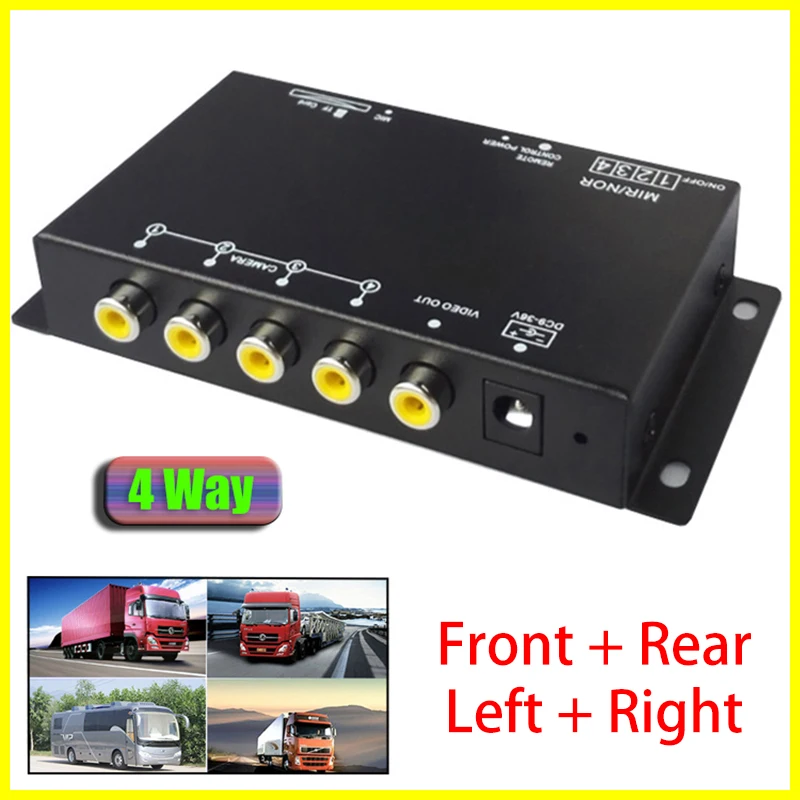 

Car Parking Camera Video Channel Converter Auto Switch Front /Rear /Left / Right Rear View Camera Video Control Box with Remote