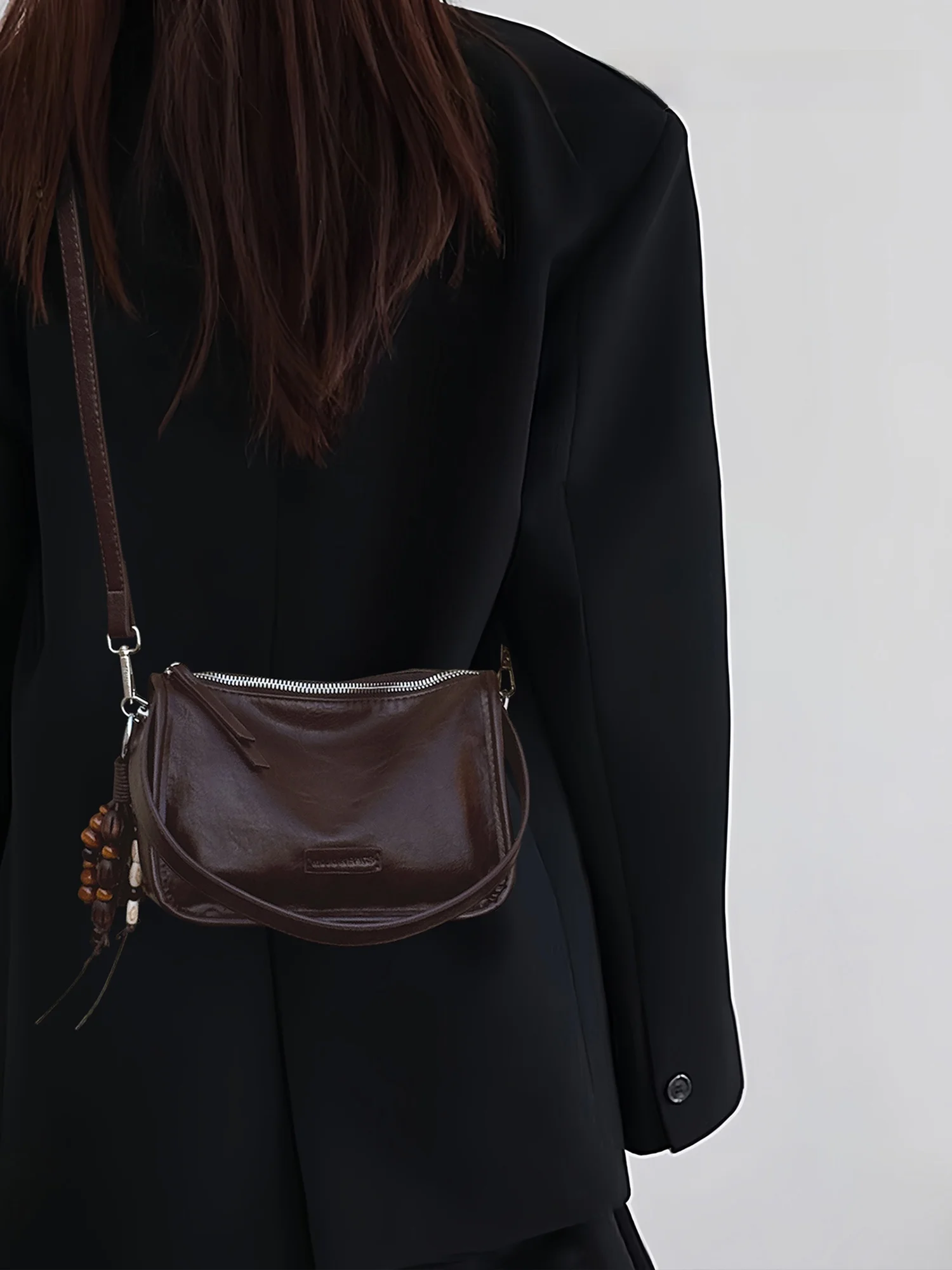 

Cé Brown Luxury Commuter Handbag Women's Pillow Bag Soft Leather Crossbody Bag for Autumn And Winter Ele High-End Feel