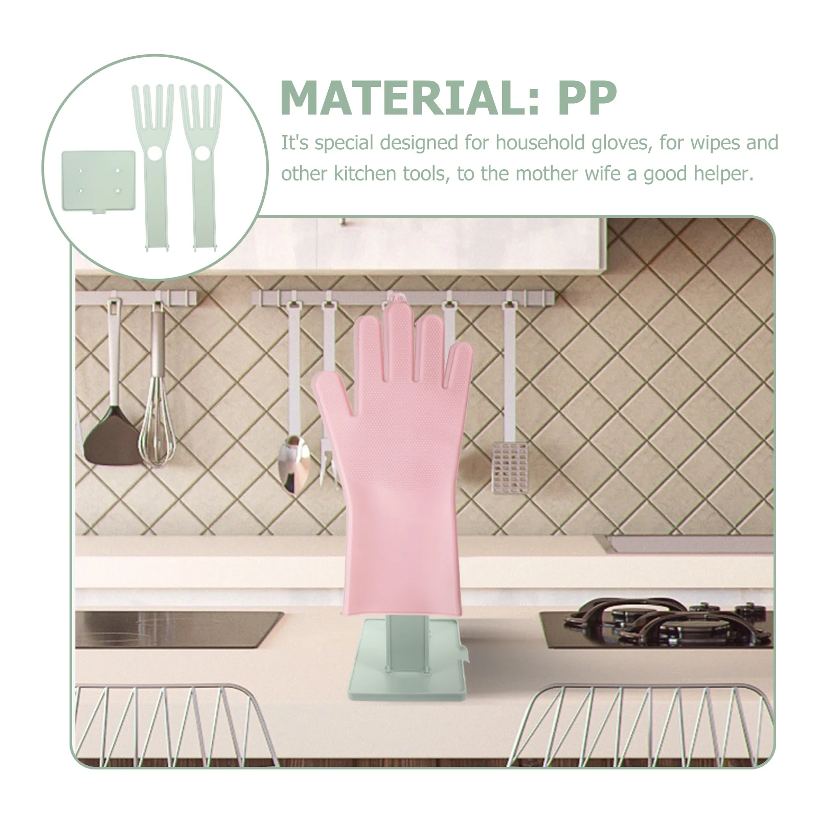 

Creative Kitchen Rubber Gloves Rack Drain Towel Storage Holder Glove Drying Rack Bathroom Storage Shelf (Blue)