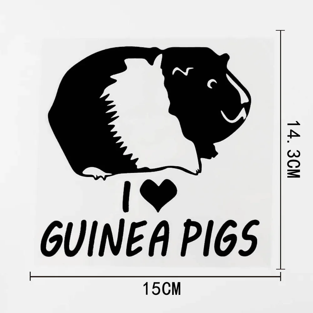 OFK Cute Animal Guinea Pigs PVC Car Sticker Decal Black/Silver 15CM×14CM