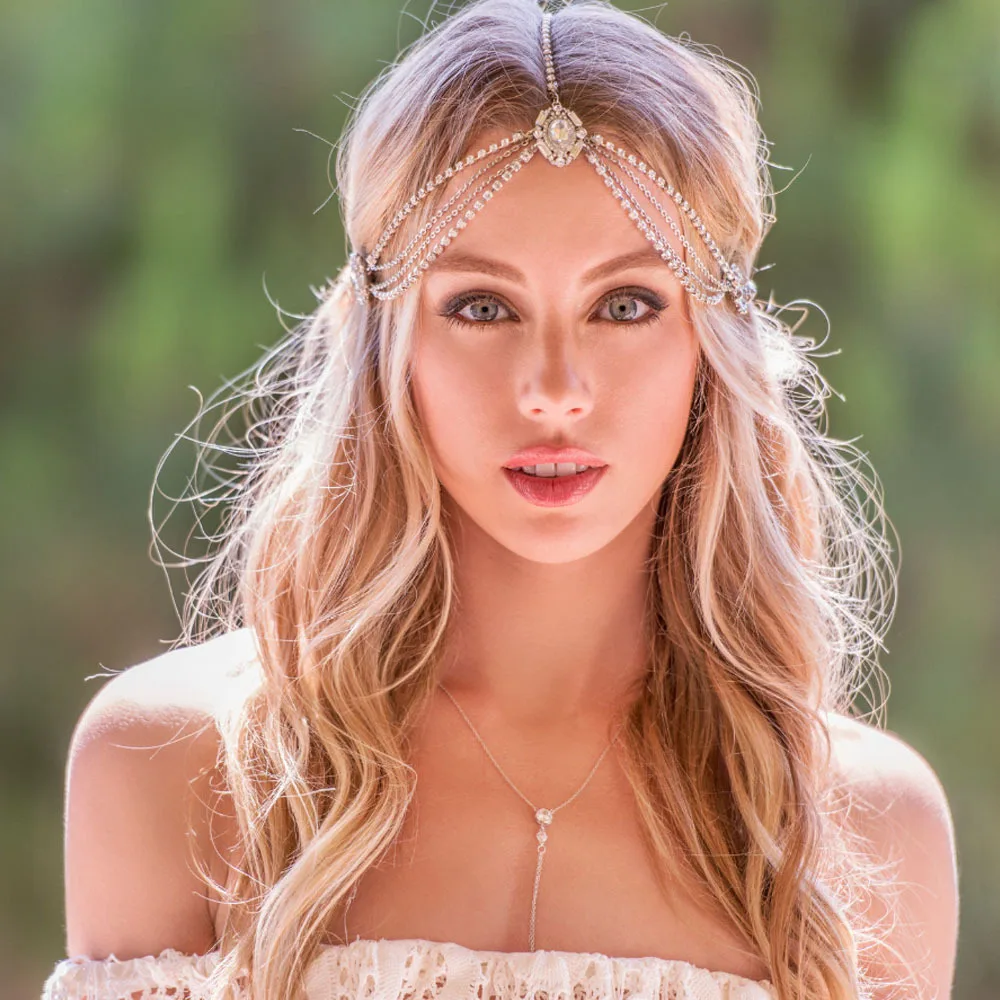 

New Hair Accessories, Fashionable Versatile Rhinestone Hair Chain for Women, Simple, Multi-layer Diamond-encrusted Headband