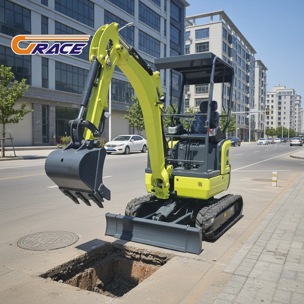 Multifunctional Mini Excavator 1.5 Ton Compact Digger for Small Construction Site Farm Material Handling