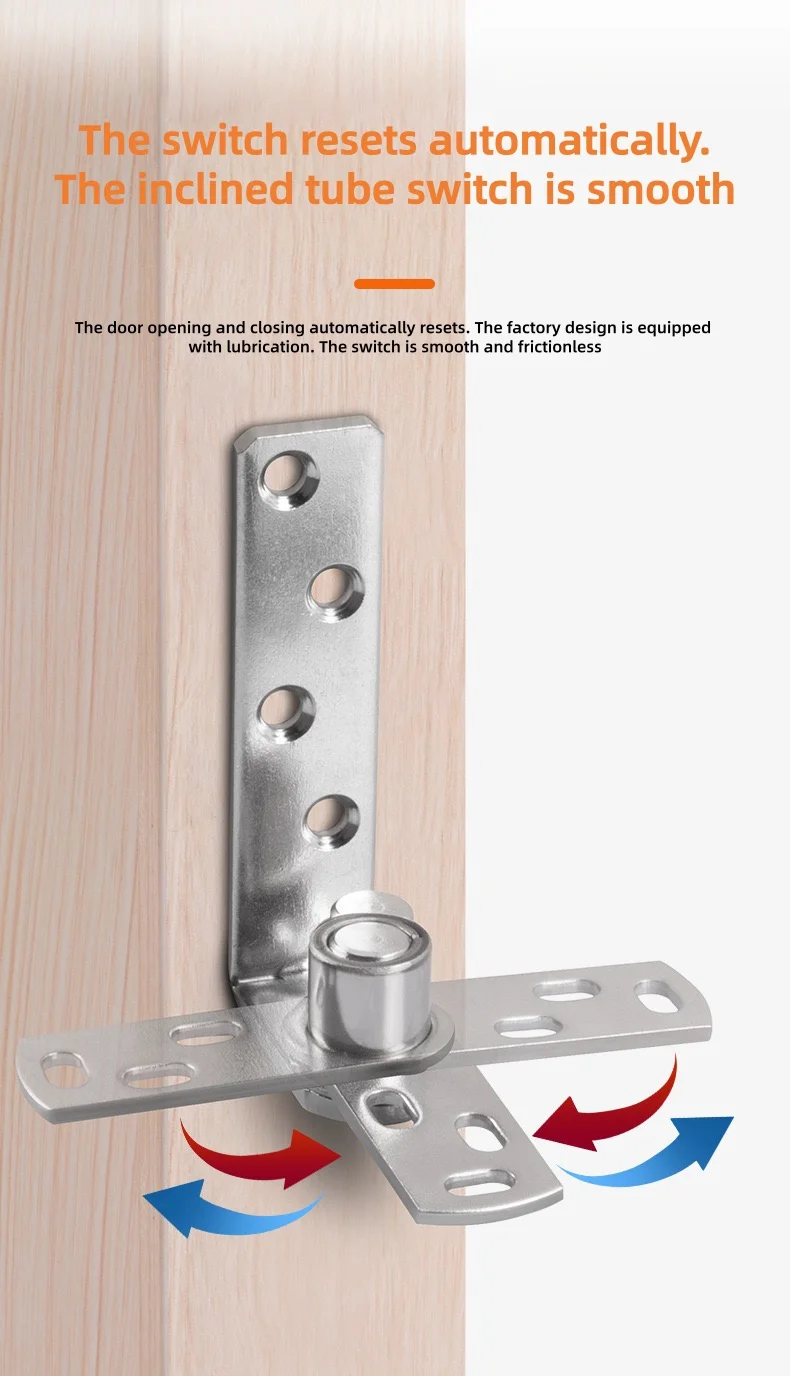 Home Heavy‑Duty 360° Rotating Pivot Door Hinge, 360 Stainless Steel Automatic Rebound Shaft Hinge for Wooden Door Hardware 5
