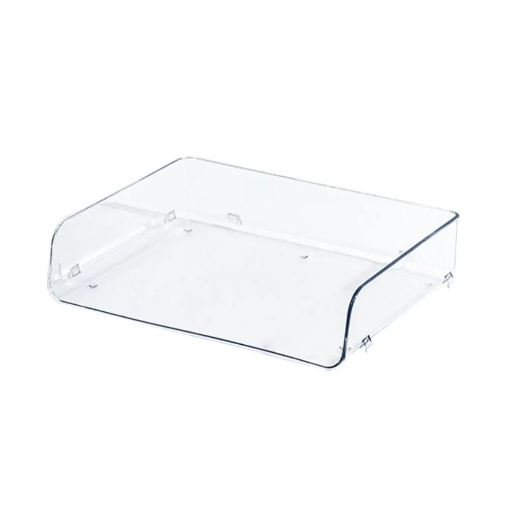 Soporte para folletos apilable, gran capacidad, ahorro de espacio, organizadores de revistas acrílicos, Base estable Simple, estante para documentos de escritorio