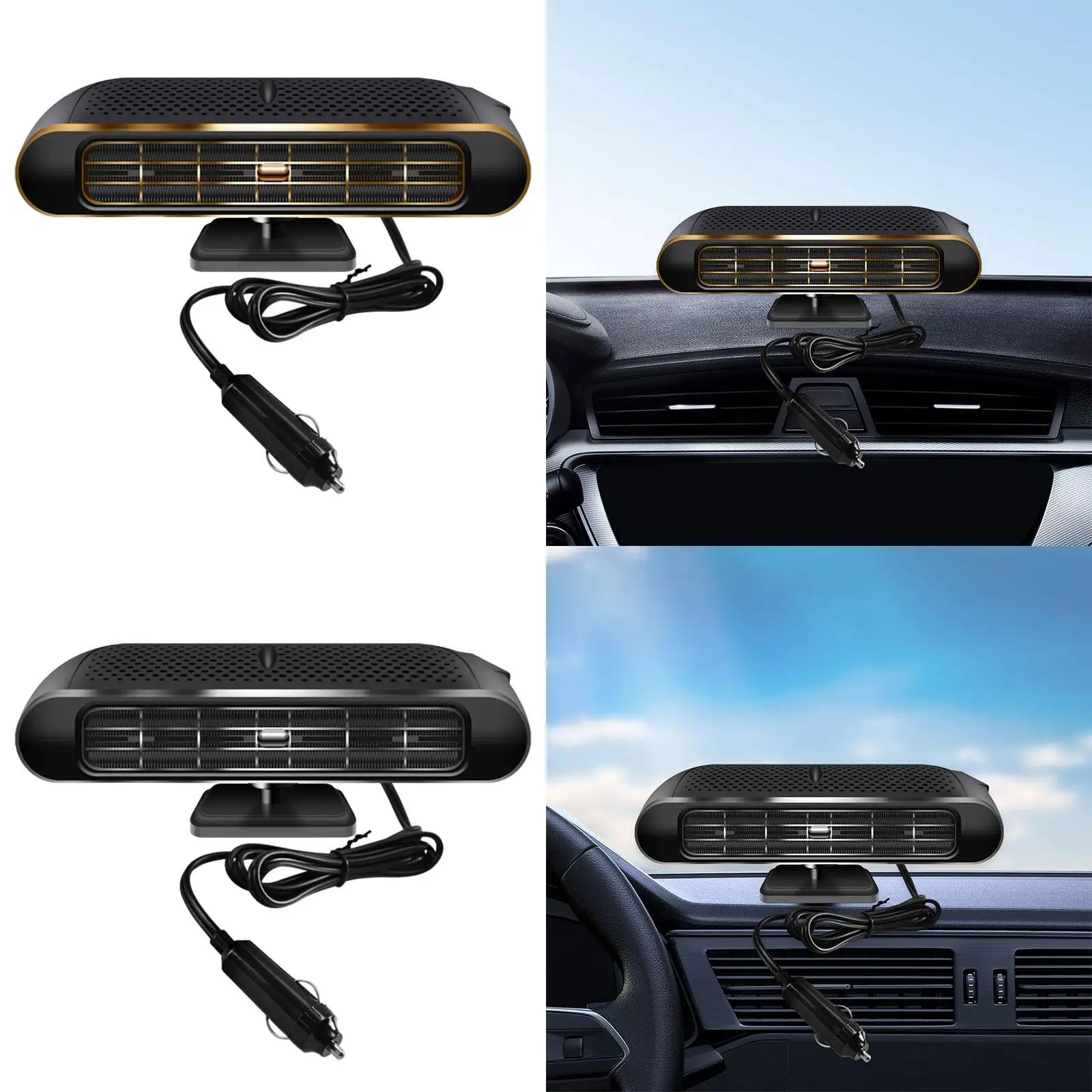

Car Heater Multifunctional Sturdy Easy Install with Long Power Cord Demister