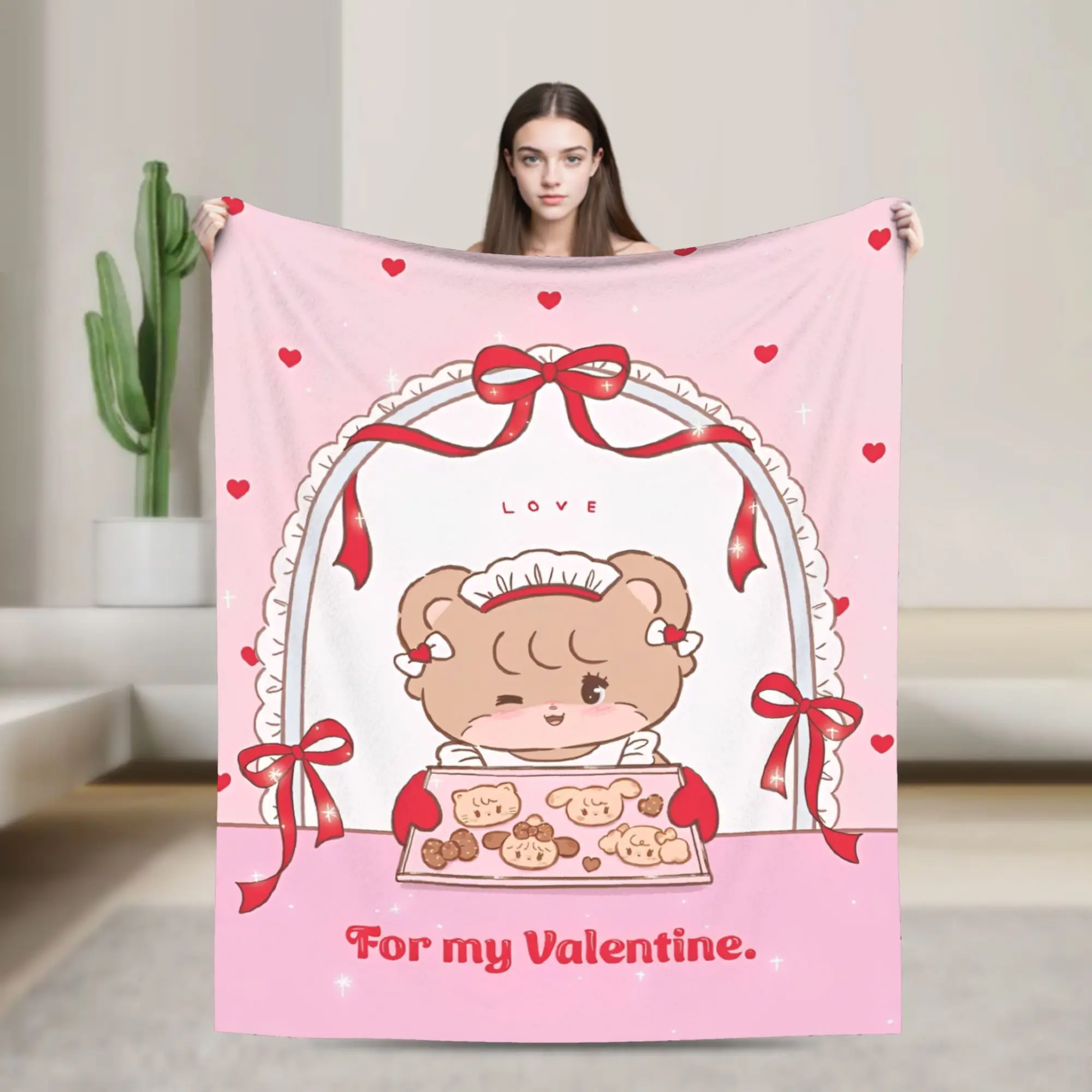Mikkos Love Blanket Flannel Funny Breathable Throw Blanket for Home Restaurant Decoration,