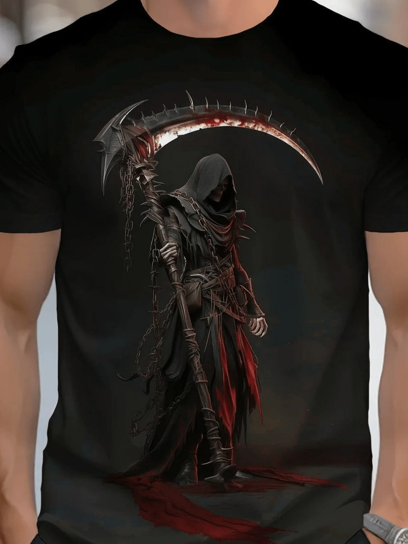 Men's Skull T-Shirt-Stretch and T-Shirts-Machine Washable Local Community Store In Stock Quick-Release Soft Comfort Enjoy Special Discounts for Easter, Halloween, Thanksgiving, Etc
