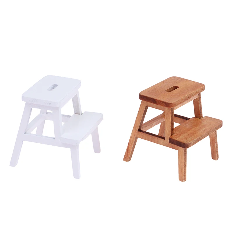 Dollhouse Miniature Stools Step Square Stool Furniture Model DIY Accessories For Dolls House Decor Kids Pretend Play Toys