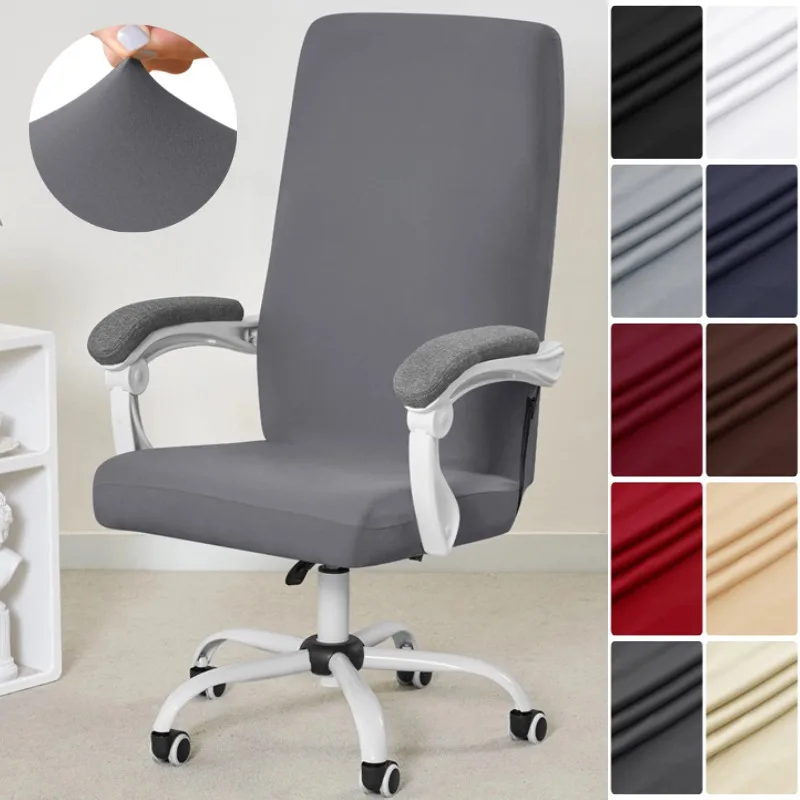 1Pc Solid Color Polyester Office Chair Cover Stretch Anti-dirty Computer Chairs Seat Cove Universal Non-slip Game Chair Covers