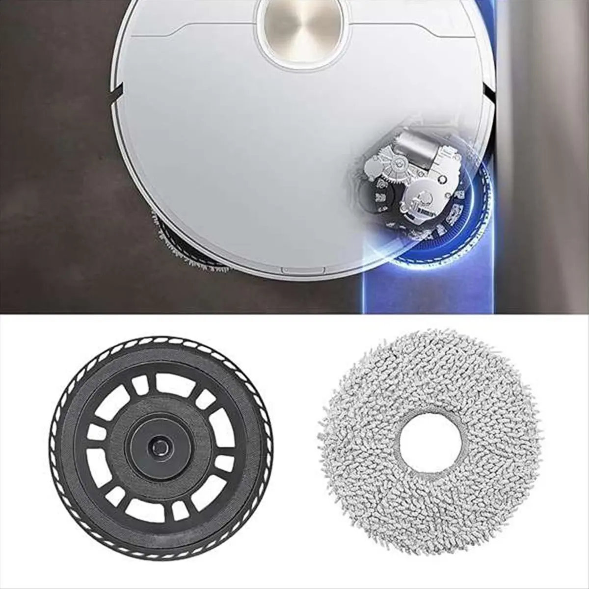 BRILLIANT Mop Holder with Mop Pad for L10S Pro Ultra Heat, X30 Ultra, X40 Ultra, S30 Pro Ultra Vacuum Cleaner