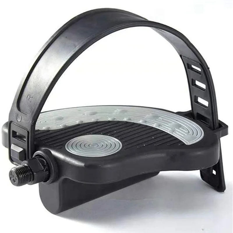 

1 Pair Bike Pedals With Toe Clips Cages And Straps Non Slip Pedals For Exercise Bike Spin Bike Mountain Bike