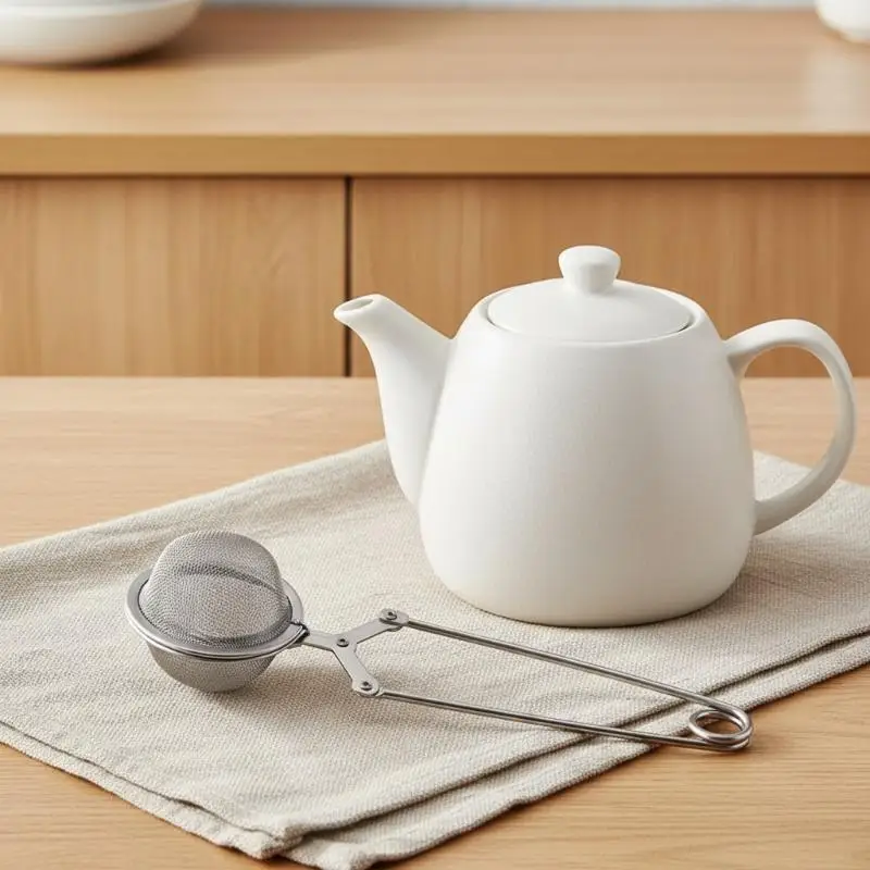 Reusable Stainless Steel Tea Infuser Sphere Mesh Strainer Anti Scald Handle Heat Resistant for Loose Leaf Tea Home Brewing