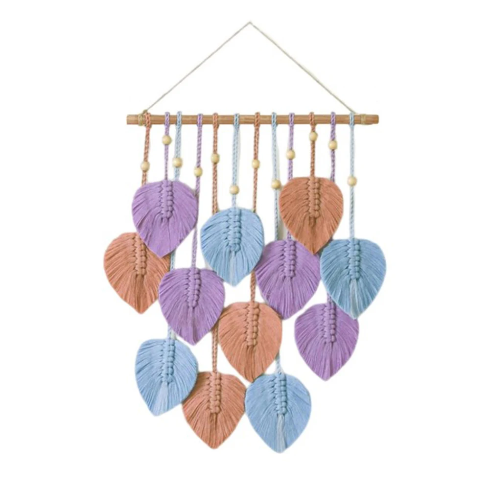 

Украшение дома, многоцветный гобелен ручной работы, деревенский деревянный орнамент, гобелен, мини-гобелен, хлопковая веревка, материал