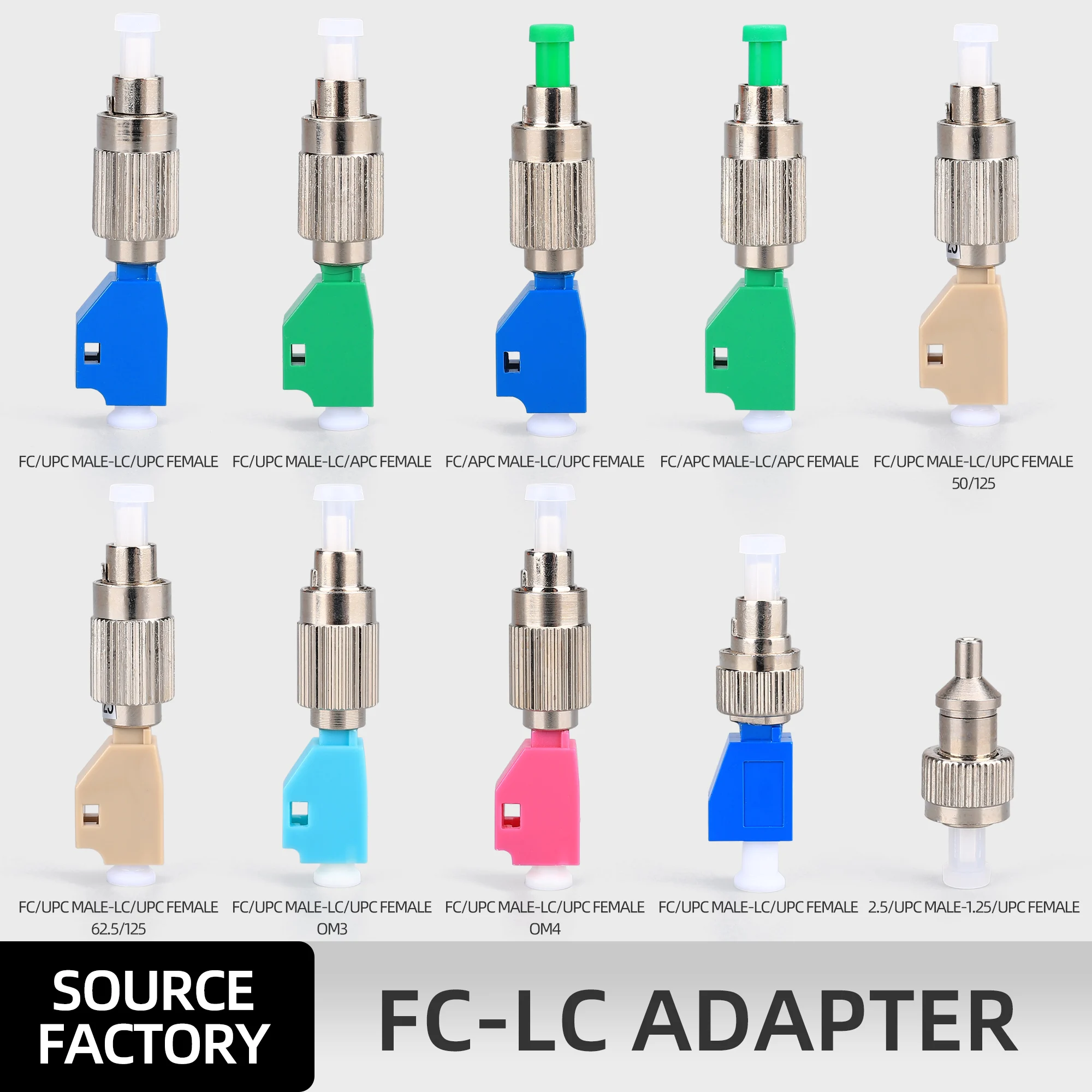 

FC-LC Single Mode/Multimode Hybrid Connector Adapter Red Light Source Testing Pen Power Meter Converter OM3/OM4/UPC/APC