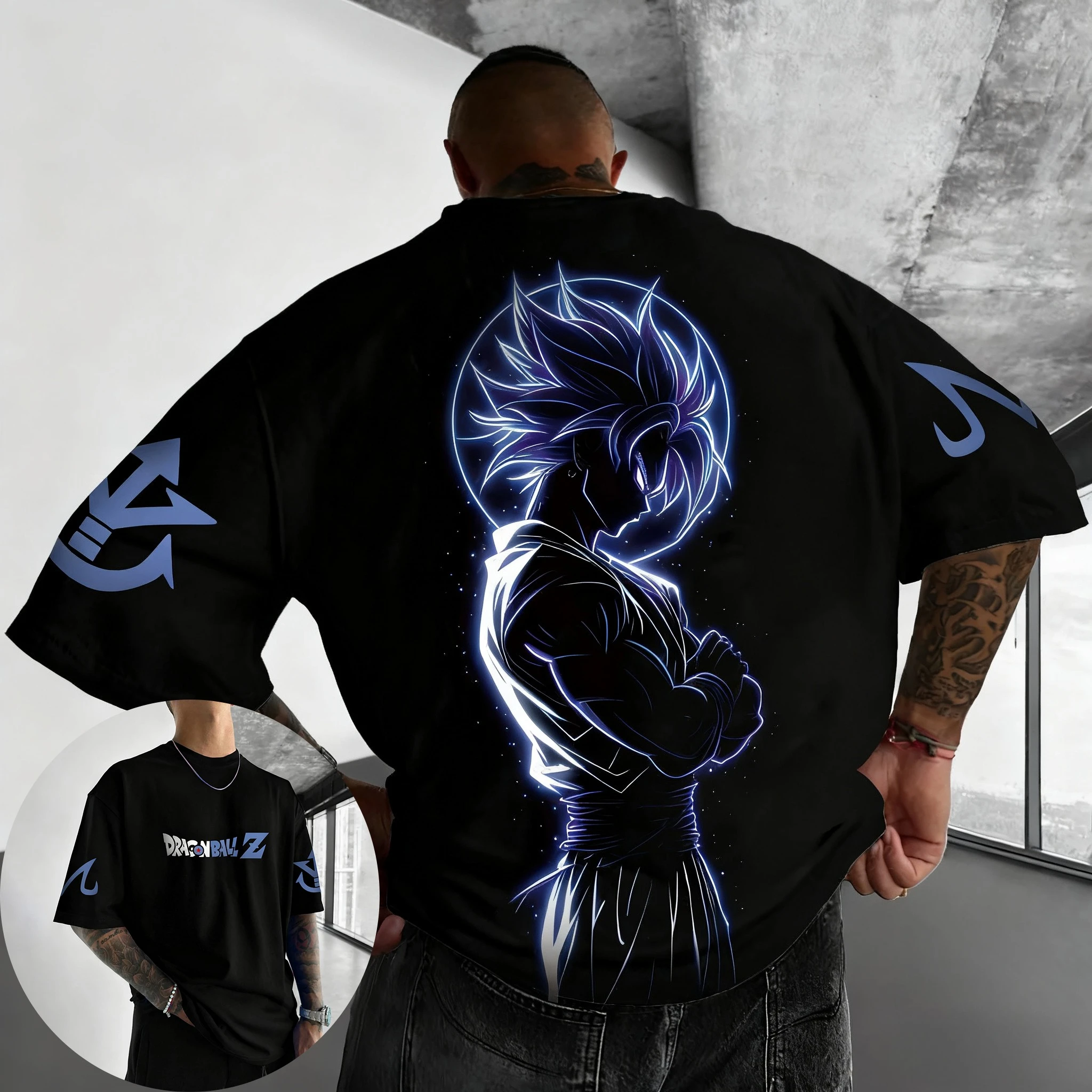 Dragon Ball Goku Anime nuevo estampado camiseta hombres y mujeres Otoño/Invierno calle tendencia Hip Hop suelta Casual padre niño Top