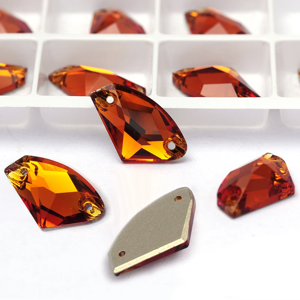 Pubrilex Mandarinenfarbene Aufnäh-Strasssteine Kristall-Strass mit abgeschrägten Kanten Kleidungsstück-Dekorationen in Allen Formen – Detail 3