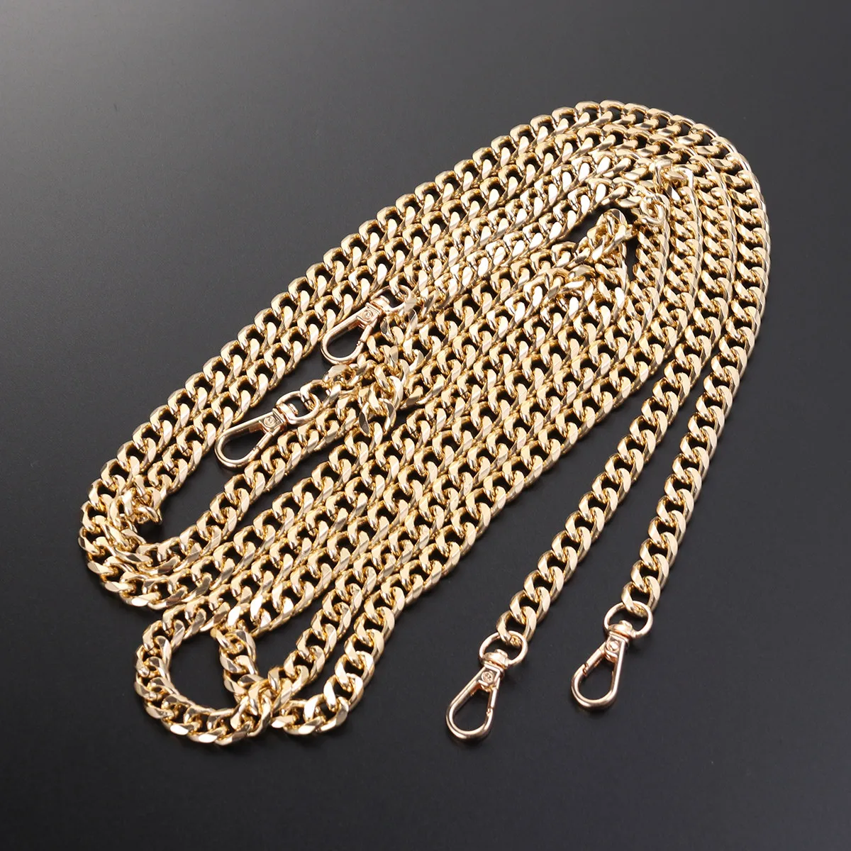 

2 шт. позолоченные алюминиевые цепочки для сумок - ультралегкие прочные сменные ремни для самостоятельного изготовления ручек сумок, совместимые с сумками через плечо