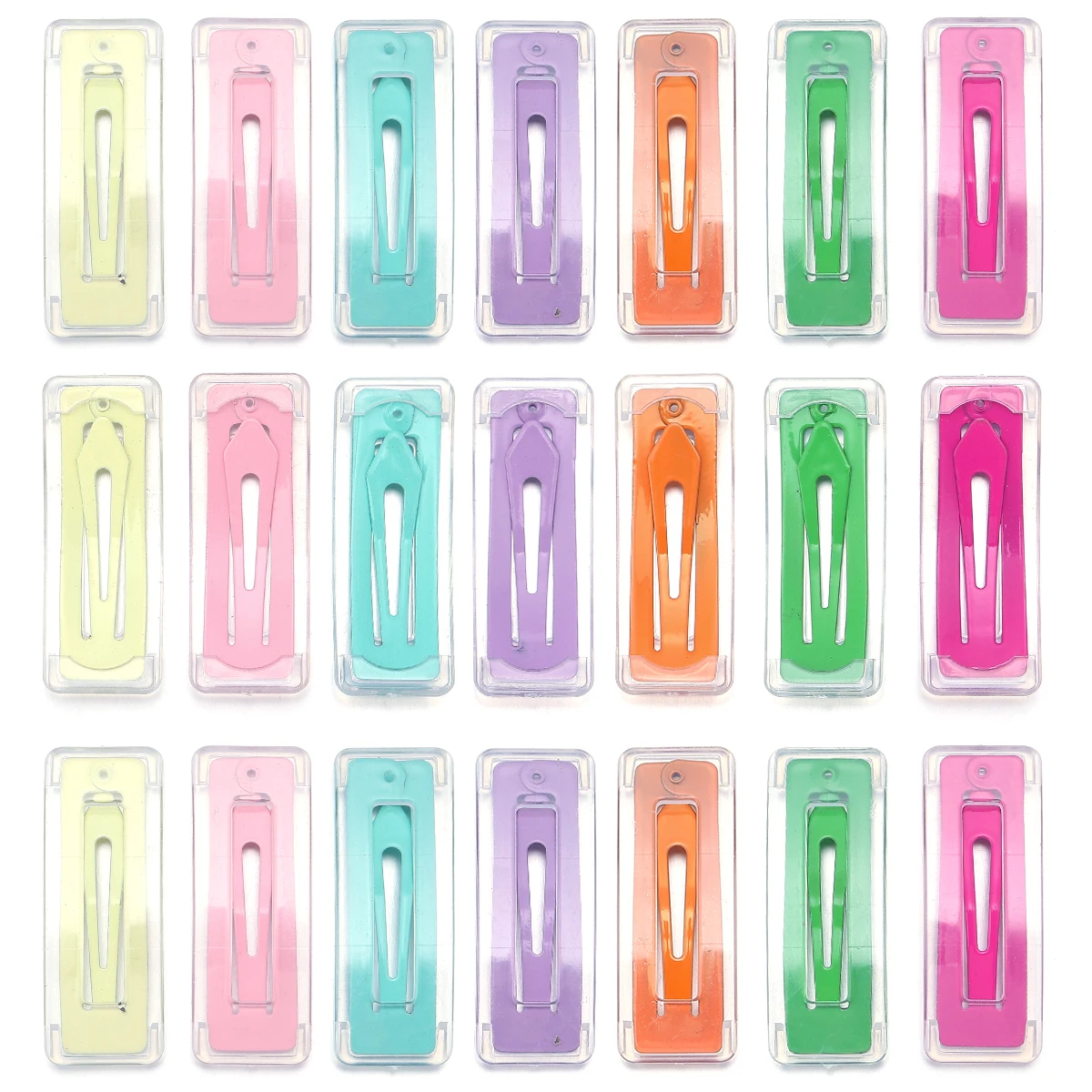 10pcs/lot Colorful BB Hairpin Hair Side Clips Square Transparent Plastic Shell Hair Clips For Girls Women DIY Hair Accessories