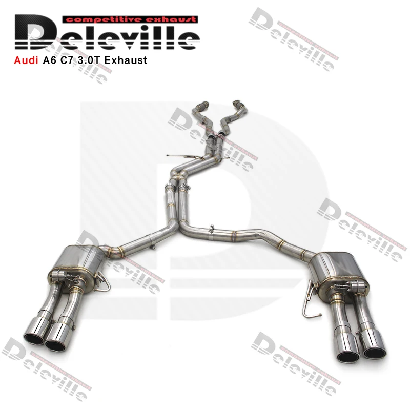 304 Stainless Steel Exhaust Pipes Catback Exhaust System For AUDI A6/A7 C7 3.0T 2019-2022 Valve Exhaust
