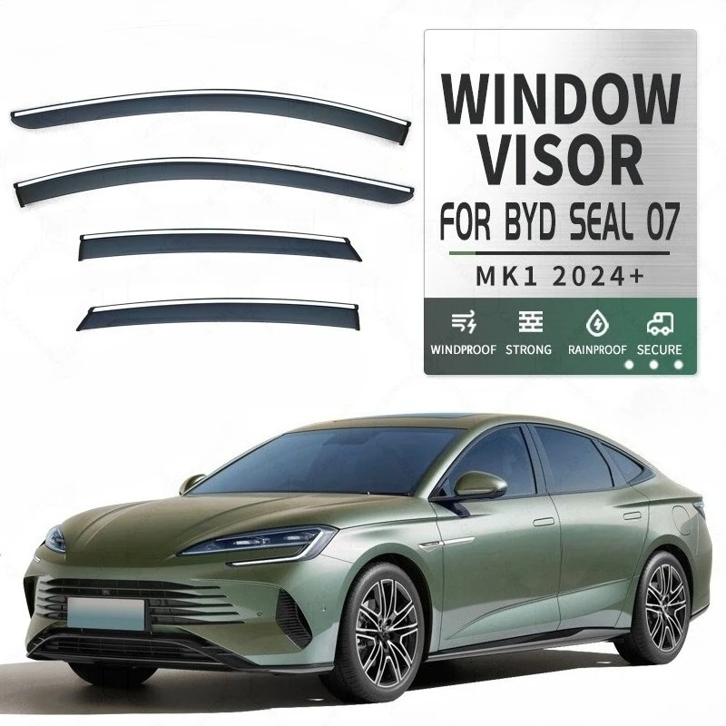 

Side Window Deflectors Outside Sun Visor Rain Guards Weather Shield Window Shelters for BYD Seal 07 DM-i Window Visor