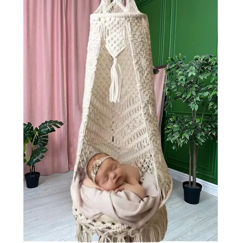 Newborn Photography Hammock, Lace Hanging Sling Swaddle for Baby Children's Photo Props, Infant Shoot Studio Backdrop Decor