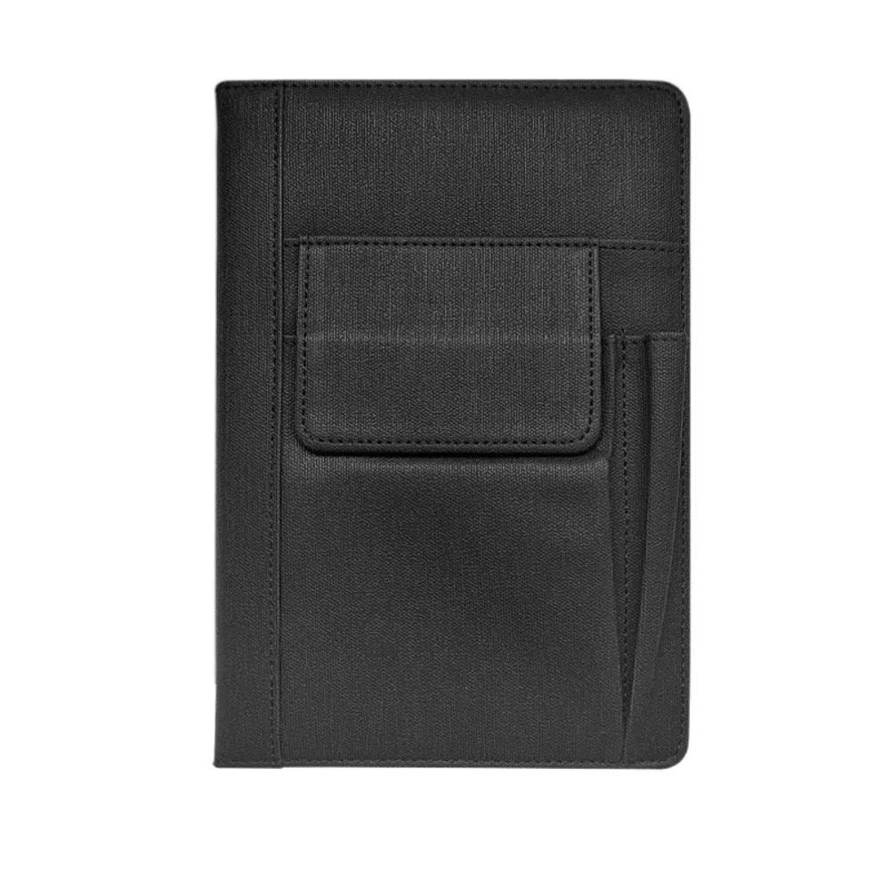 Cuaderno multifunción A5 con bolsillo, lista de tareas Retro, libro de minutos de reuniones, diario, suministros escolares, cuaderno de cuero PU para niñas