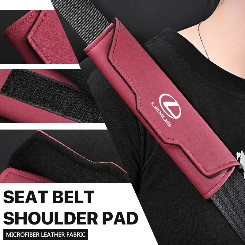 

Leather Car Seat Belt Protection Shoulder Pad Cover Cushion For Lexus IS250 Ct200h LS430 LX570 NX300h IS300h RX330 ES300h UX250h