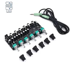 AU-204 Stereo Audio Signal Mixer Board Headphone Driver Power Amplifiers Mixer Distributor 3.5MM 2 Way Input 4 Way Output