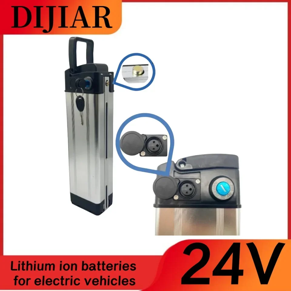 2024 New 24V20AH SilveFishBattery Pack 7S24V500W800W1000W 24V20AH Lithium Ion Lithium Battery Comes with a complimentary charger